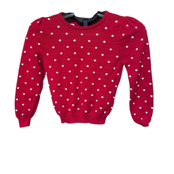 H&M girls red sweater with white polka dots k164 - Picture 1 of 4